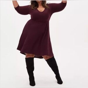 Torrid Elegant Burgundy High-Low Dress